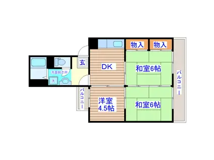 南陽コーポ(3DK/3階)の間取り写真