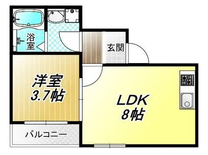 アンサー友井(1LDK/1階)の間取り写真