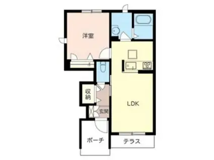 グランディオス(1LDK/1階)の間取り写真