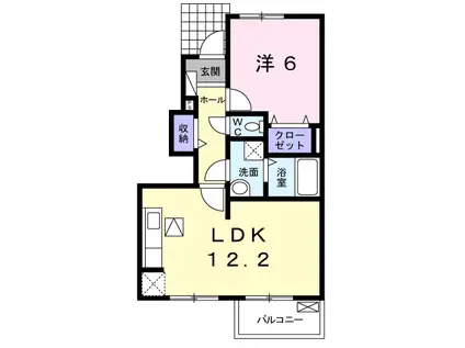 ウナ カーサ デラ ルーチェIII(1LDK/1階)の間取り写真