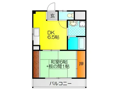 ステーツ横堤(1DK/3階)の間取り写真