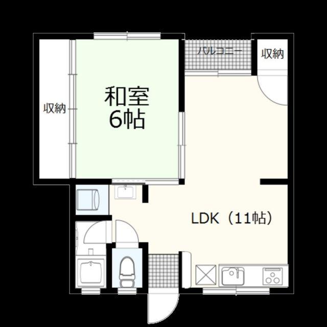 プレゼンス紀伊2(1LDK/1階)の間取り写真