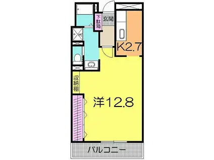 アビタシオン111ビル(1K/2階)の間取り写真