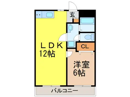 ムーンタウン(1LDK/4階)の間取り写真