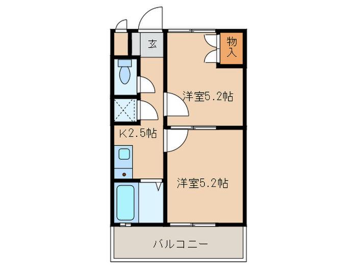 イーグル(2K/2階)の間取り写真