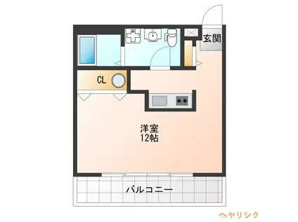 シャンテニエ(1K/2階)の間取り写真