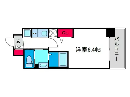 エステムコート難波Vブロード(1K/15階)の間取り写真