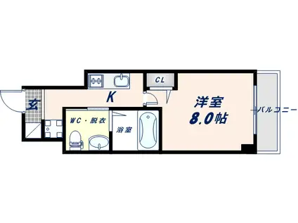 PIANO・FORTE(1K/9階)の間取り写真