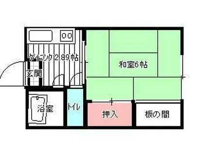 カーサM(1K/2階)の間取り写真
