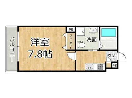 パークメゾン加島(1K/1階)の間取り写真