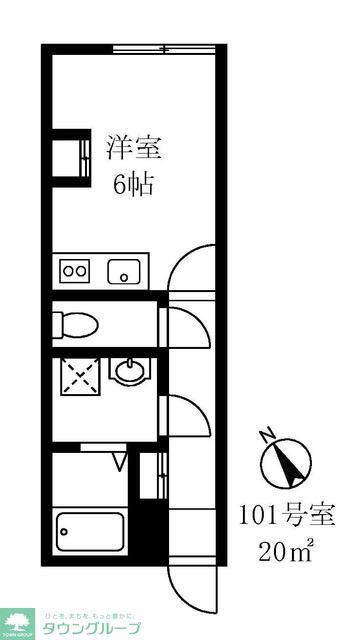 早稲田鶴巻町IMAハウス(1K/1階)の間取り写真