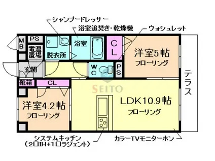 グレースコート(2LDK/1階)の間取り写真