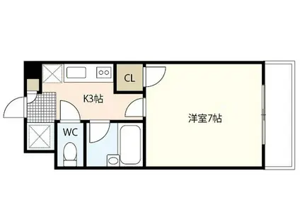 レジャンデールII(1K/3階)の間取り写真