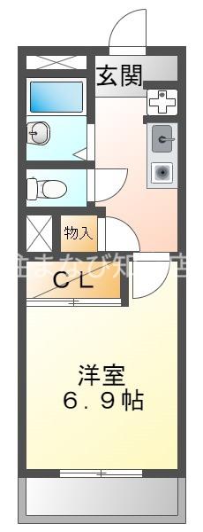 グロワール21(1K/3階)の間取り写真