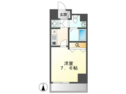 リベール名駅南(1K/9階)の間取り写真