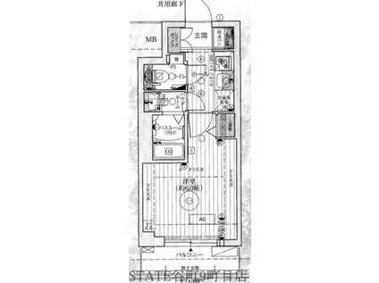 エステムコート心斎橋CENTRAL(1K/8階)の間取り写真