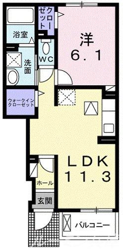 レジーナ オノ(1LDK/1階)の間取り写真