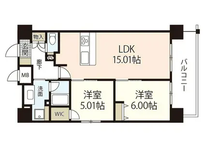 エスポワールI(2LDK/10階)の間取り写真