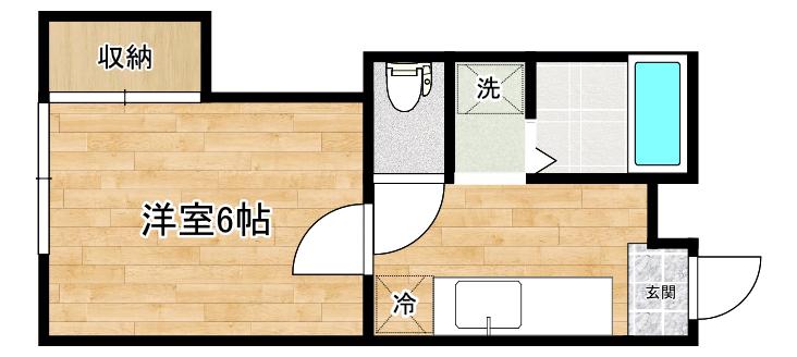 A1長町II(1K/2階)の間取り写真