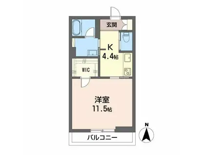 シャーメゾン セルディーナ(1K/1階)の間取り写真