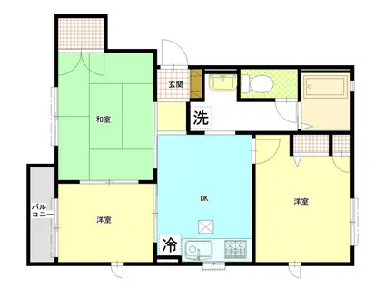 アドニス緑園 A(3K/2階)の間取り写真