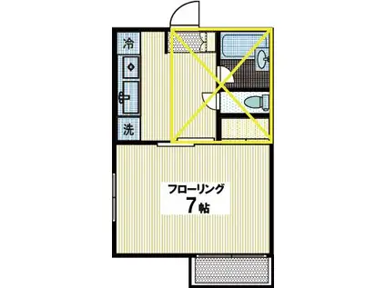 メゾン・ル・ソレーユ(1K/2階)の間取り写真