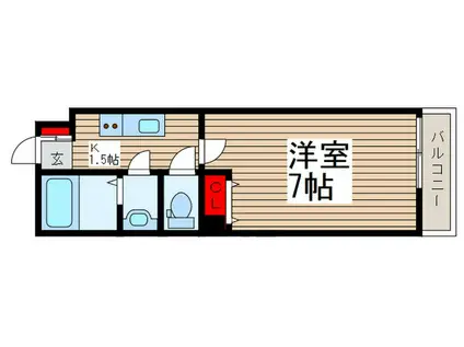 フィエルテ(1K/4階)の間取り写真