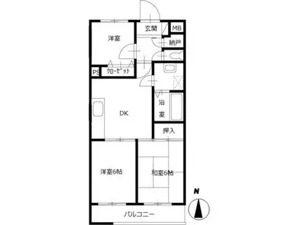 サンヒルズ東戸塚(3DK/1階)の間取り写真