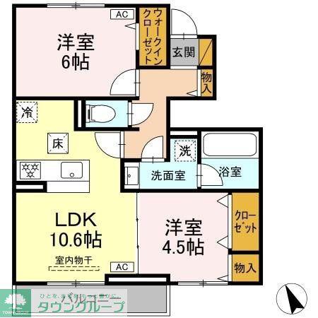 カミーノ コモド CAMINO COMODO(2LDK/1階)の間取り写真