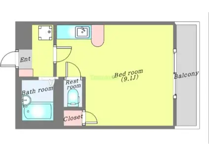リエス長町南3丁目(ワンルーム/2階)の間取り写真