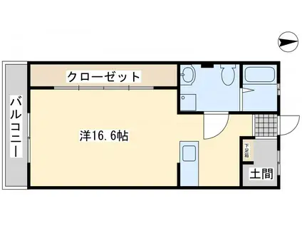 CALME CRIQUE VINTAGE(ワンルーム/2階)の間取り写真