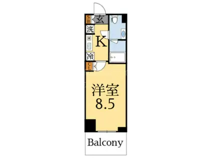 MFPRコート木場公園(1K/9階)の間取り写真