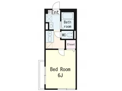 フォレストII(1K/1階)の間取り写真