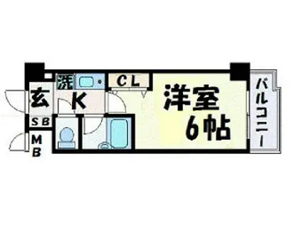 エスリード三宮フラワーロード(1K/15階)の間取り写真