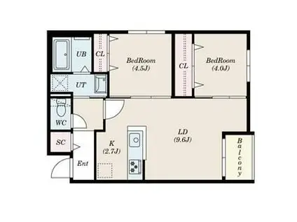 SーRESIDENCE南郷ノース(2LDK/5階)の間取り写真