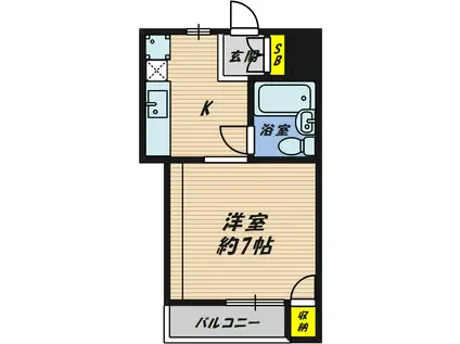 サンシャイン88(1DK/9階)の間取り写真