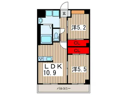 メゾン ド ブレホ(2LDK/1階)の間取り写真