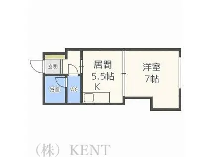 ラベラヴィータ西町(1DK/4階)の間取り写真