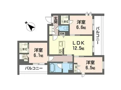 コンフォーザ(3LDK/1階)の間取り写真