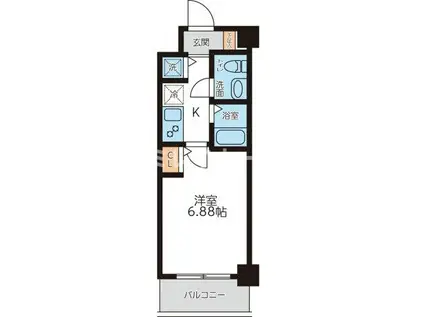 メゾン西馬込(1K/3階)の間取り写真