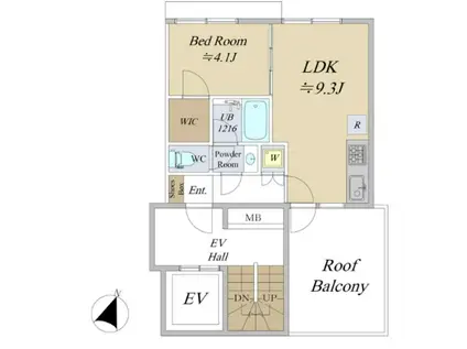 LEGALAND表参道(1LDK/3階)の間取り写真