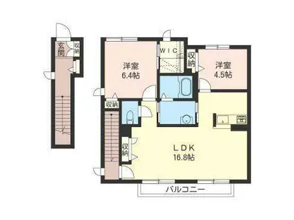 コーポクレールC(2LDK/2階)の間取り写真