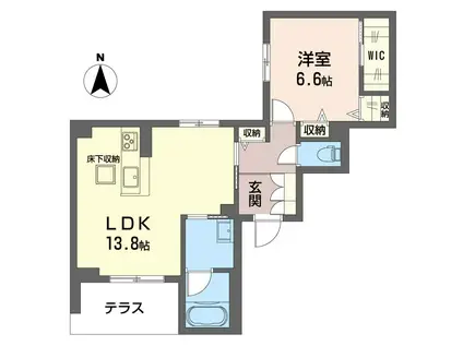 シュプリーム(1LDK/1階)の間取り写真