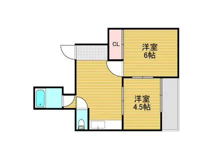 メゾン新高(2K/3階)の間取り写真