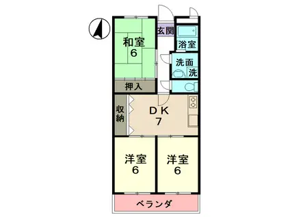 ロイヤルヒルズ嵯峨(3DK/2階)の間取り写真