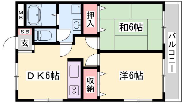 ゼクセル(2DK/3階)の間取り写真