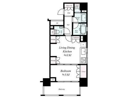 パークハウス麻布十番アーバンス(1LDK/3階)の間取り写真