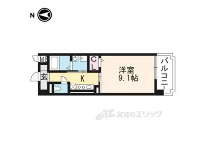 レクイアーレ大宮(1K/3階)の間取り写真