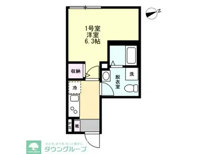 ベイルームリニア橋本(1K/2階)の間取り写真