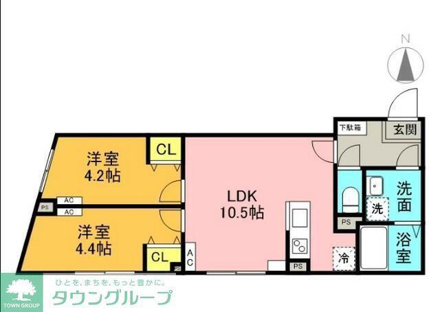 G.T.A. 中野坂上(2LDK/4階)の間取り写真